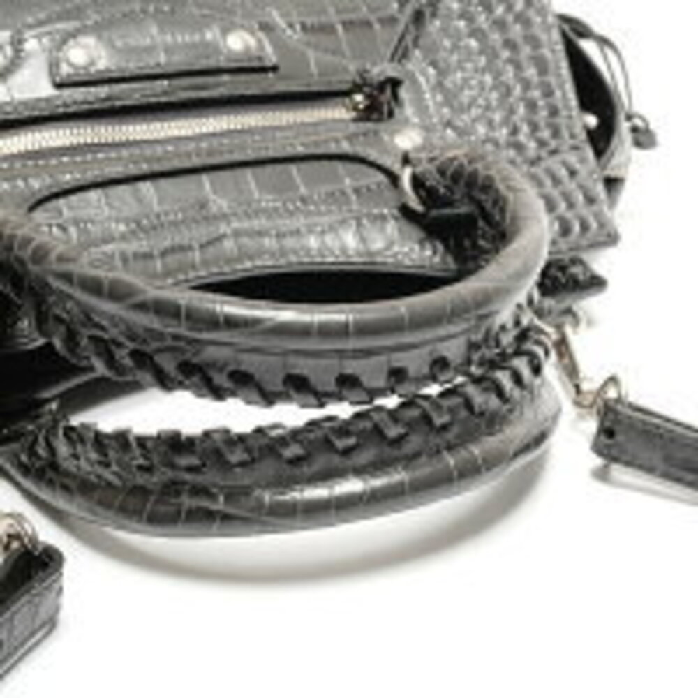 Balenciaga Neo City Embossed Leather Handbag Gray - Picture 12 of 13
